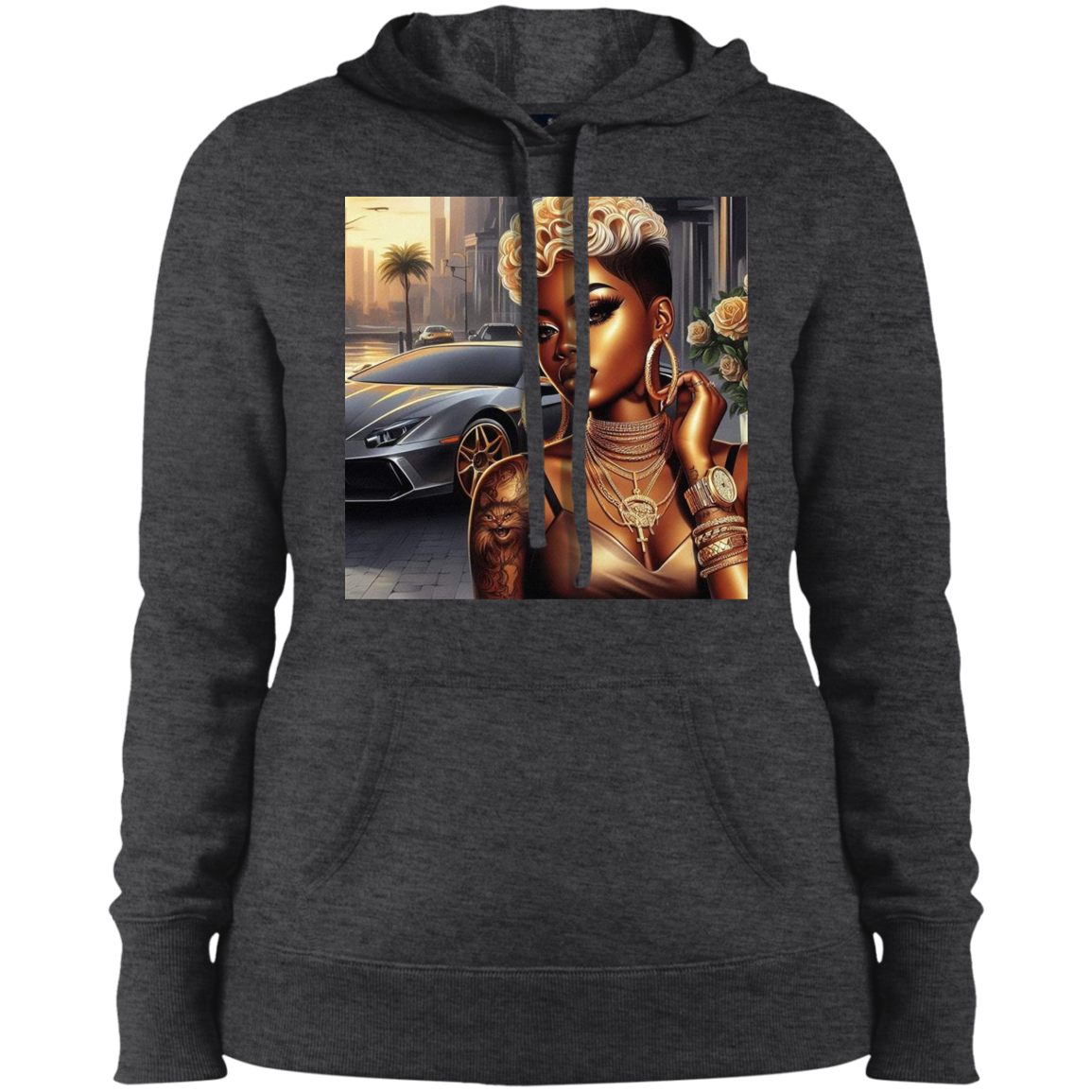 Ladies'  Black Excellence Pullover Hoodie