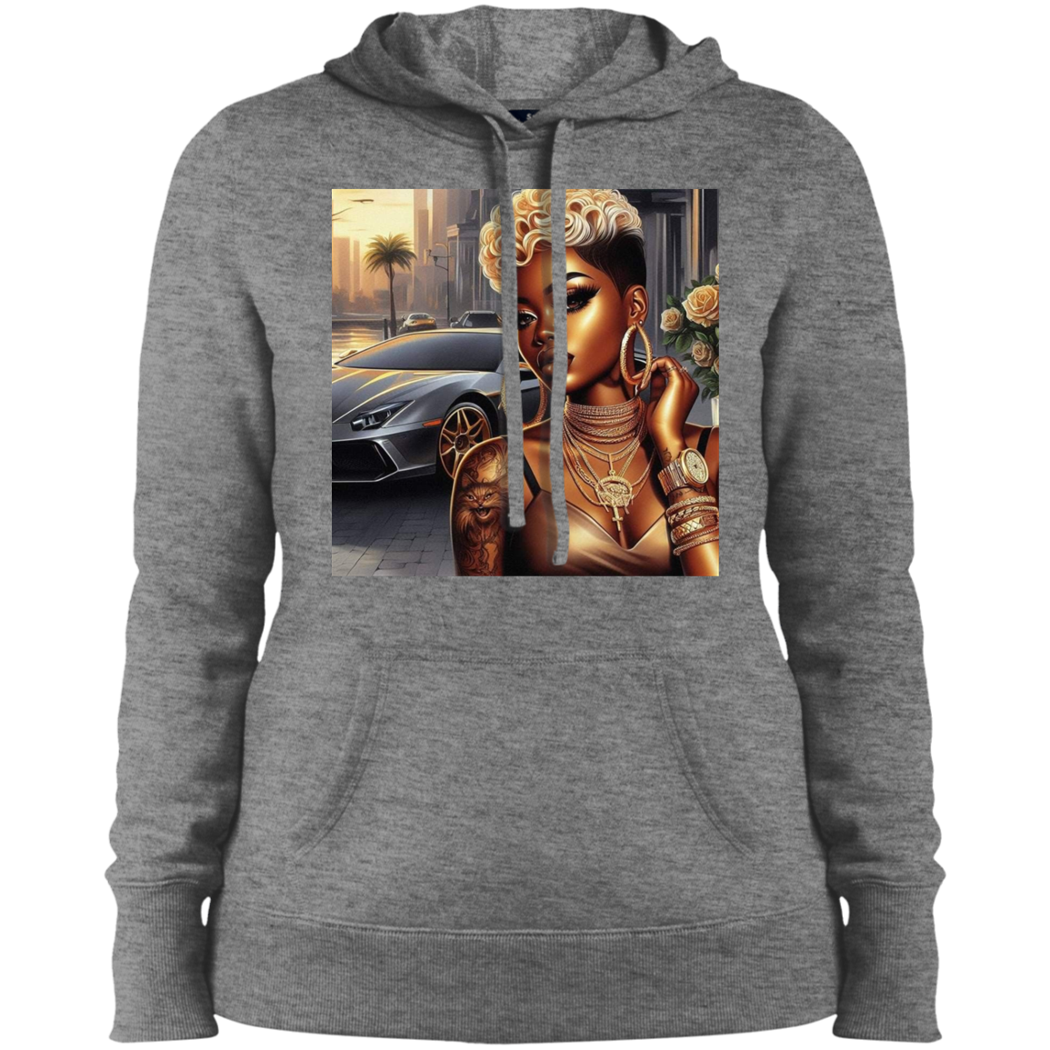 Ladies'  Black Excellence Pullover Hoodie
