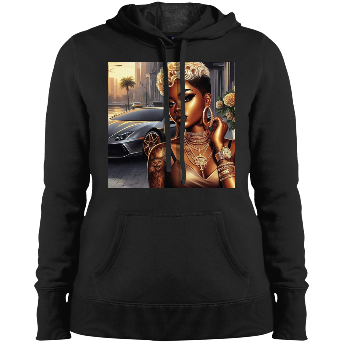 Ladies'  Black Excellence Pullover Hoodie