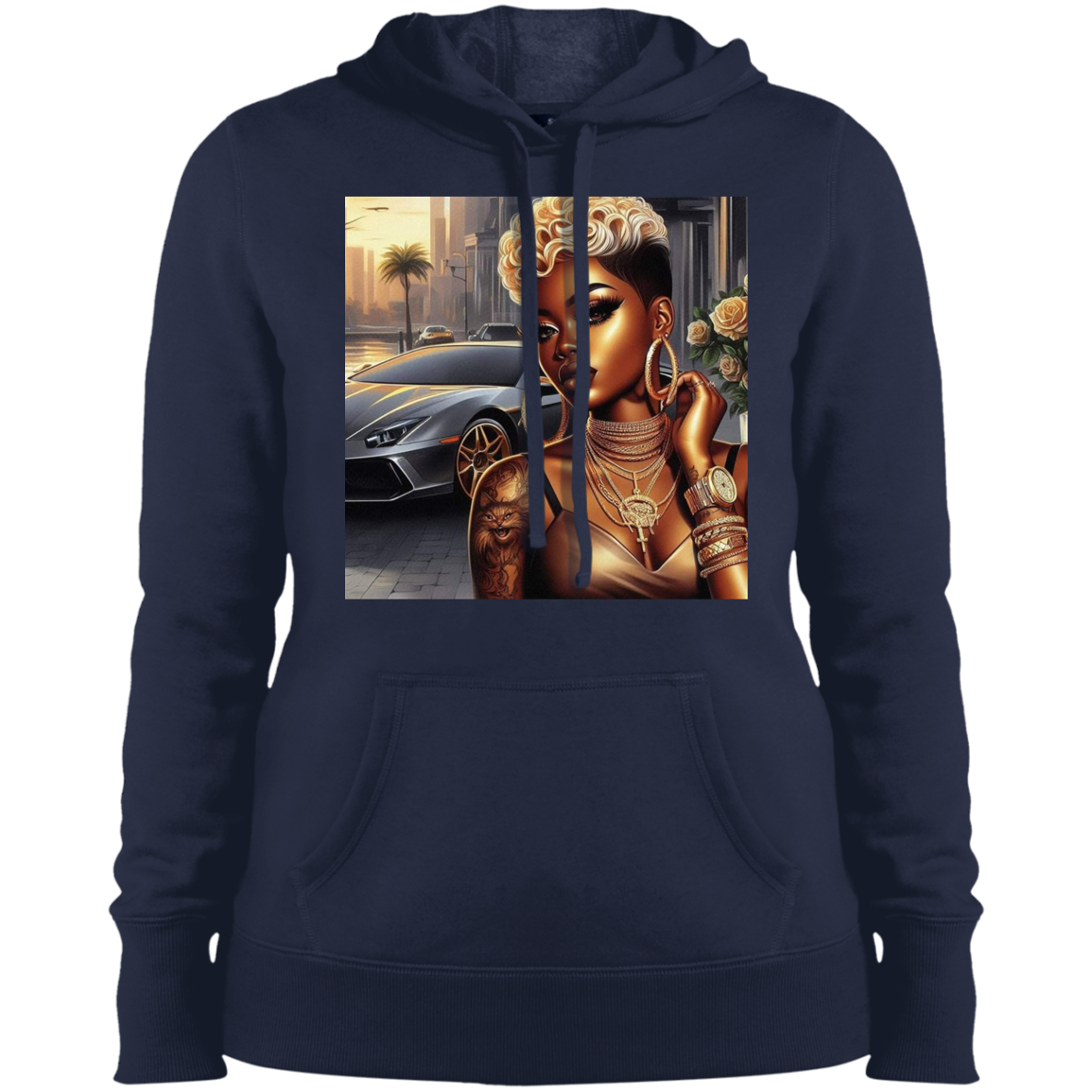 Ladies'  Black Excellence Pullover Hoodie